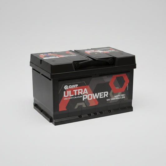 QWP Ultra Power battery on a white background